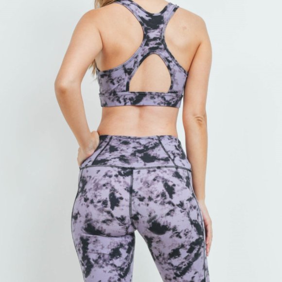 2 Piece Tie Dye Activewear Set - Bike Shorts and Sports Bra - Picture 2 of 16